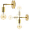 Industrial Wall Sconce, Vintage Retro Wall Light, Metal Wall Lamp Indoor, Gold Vanity Wall Light Home Lights Fitting Fixtures, E27 Wall Lamp 180° Adjustable(Without Bulb) for Bedroom Loft Cafe 2Pack