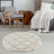 THE RUGS Modern Moroccan Design Living Room and Bedroom Rugs, Non-Shedding & Easy Care (Boho Ivory/Grey, 120 cm Round)