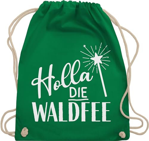 Turnbeutel Rucksack - Karneval & Fasching - Taschen - Holla die Waldfee | Waldfee Kostüm - Unisize - Grün - wurftaschen carneval fairy stoffbeutel kamelle tasche karmeval hola sport beuteltasche