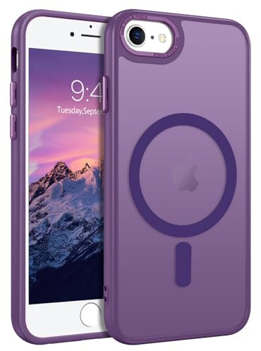 BENTOBEN Coque pour iPhone SE/iPhone 7/iPhone 8/iPhone 6/6s Coque Magnétique Compatible avec Magsafe Etui de Protection Antichoc,Dos Mat Anti Rayures Housse iPhone 7/8/SE(2020)/SE(2022)-Violet