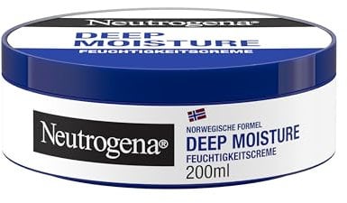 Neutrogena Deep Moisture Körpercreme (6 x 200 ml), nicht fettende Feuchtigkeitscreme mit 10% Glycerin + Pro-Ceramide Technologie für 72h intensive Feuchtigkeit, Hautpflege Creme für trockene Haut