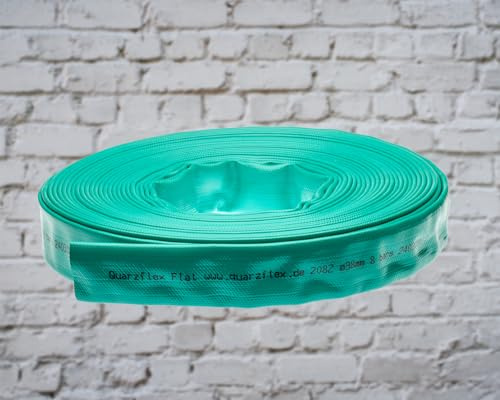 Quarzflex 3-lagiger Flachschlauch Wasserschlauch Pumpenschlauch Grün Ø 50 mm 2 (20 Meter)