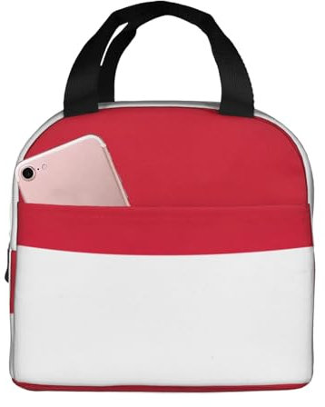 Lunchtasche, Motiv: Flagge von Monaco, isolierte Lunchtasche, wiederverwendbare Tragetasche für Damen, Herren, Arbeit, Büro, Reisen