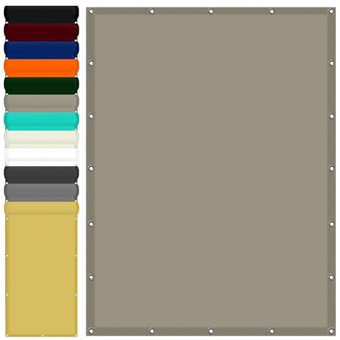 Pergola Canopy Replacement 2.5 x 2.5 m(8.2 x 8.2ft) Waterproof Garden Netting with Free Rope UV Block Weather-Resistant with Grommets Pes Shade Cloth for Pool Terrace Greenhouse, Khaki