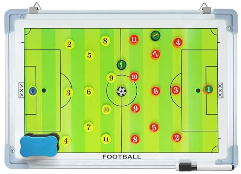Gwezmxs Taktiktafel Fußball, Trainermappe Fußball, Taktikmappe Fußball, Fussball Taktiktafel, Fußball Taktiktafel für Trainer Fußball, Aluminium Doppelseite Magnetisch, 45.5x30.5cm