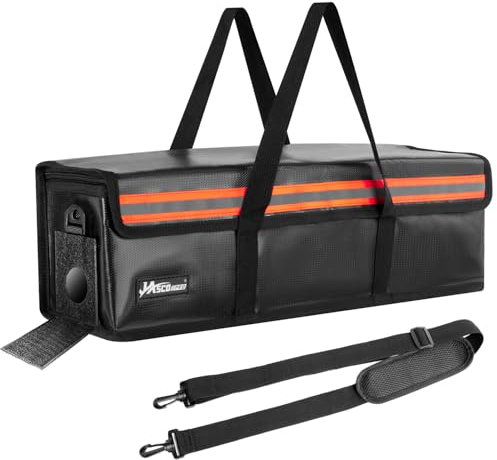 JASCOPRO Ebike bolsa de la batería, 8 capas de protección contra incendios a prueba de fuego bolsa de la batería hasta 1400 ° C, Lipo bolsa segura bolsa a prueba de explosiones a prueba 49*15*15cm (L)