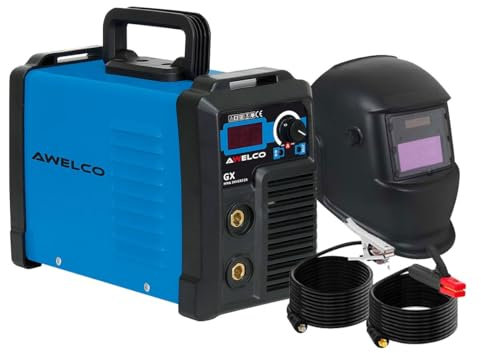 AWELCO - Saldatrice inverter GX200 elettrodi MMA schermo digitale + passamontagna automatico din13