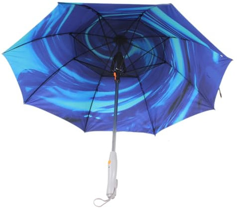RRXIMHTT Cooling Mist Umbrella Fan with Water Spray Sun Protection Mister Men Women Usb Rechargeable Uv Blocking Portable Waterproof Blue