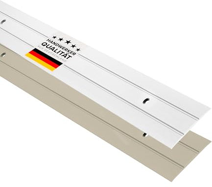 D-TACK Übergangsprofil Alu zum Schrauben inkl. Schrauben & Dübel | Breite 37 mm | Länge 2,7 m | Silber | Flache Übergangsschiene | Übergangsleiste aus eloxiertem Aluminium