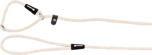 Flamingo Zugg-Stopp-Leine für Hund Lago Beige - 170cm 8mm - Gleitendes Maximum mit einem stufenlos verstelbaren Safety Zugstopp