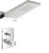 Set doccia da incasso completo di miscelatore con deviatore e soffione a sbalzo 22x50 cm con cascata ed effetto pioggia, LOTUS