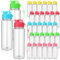 Maxcheck 30 Pieces Water Bottle Bulk Plastic Water Bottles Bulk with Handle Strap Lightweight Leakproof Drink Flip Top Bottles for Adults Fitness Gym(Classic Style,Blue,Pink,Yellow,Rose Red,Green)