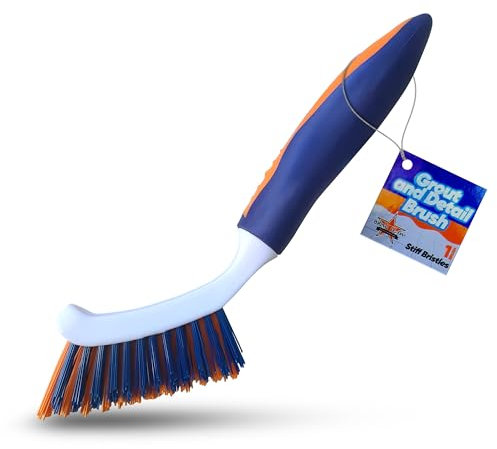 Bring It On Grout Cleaning Brush – Crevice Cleaning Brush with Stiff Nylon Bristles – Heavy-Duty Grout and Tile Cleaner Brush – Scrubbing Brush for Corners, Bathroom, Kitchen, Crevice Gaps