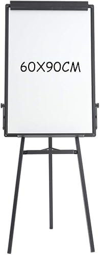 WDSOPK Flipchart-Staffelei mit Stativ, 60 x 90 cm, höhenverstellbar und zusammenklappbar, tragbares, trocken abwischbares Board für den Unterricht im Büro und für die Familie