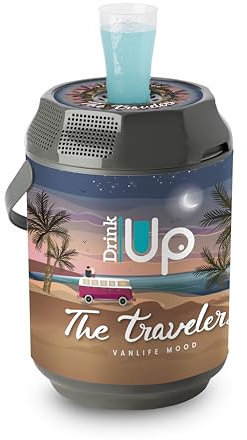 DRINK UP décor Travelers : 10 verres + 1 ceinture porte verres - Tireuse Portative pour toutes boissons y compris pour les fûts Beertender-Bières et cocktails-20h de froid sans électricité