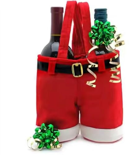 Tasche, Weihnachtsmannhose, Handtaschen, Weihnachtsmannhose, Weihnachtsmann-Hose, Süßigkeiten-Taschen-Halter mit Griff, tragbare Weihnachtsmann-Tasche, tragbare Geschenkverpackung für Weihnachten (1