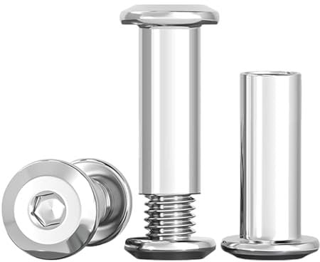 Drenky 10 Pezzi Viti Di Collegamento M8x16mm Viti A Manicotto In Acciaio Inox A2 V2A Dado A Manicotto M8 Per Mobili, Armadi, Tavole Di Legno(10 x Viti Per Mobili, 10 x Dado A Manicotto)