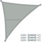 VOUNOT® Toldo Vela de Sombra Triangular 3x3x3m, Toldo Parasol Terraza Impermeable con Kit de Montaje, Gris
