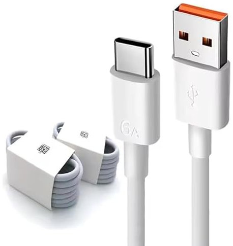 Genérico Cable de carga muy rápida USB a tipo C, 1 metro, 6A, 66W, TPE, con caja