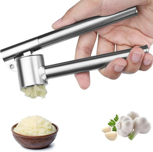 SternSinn Presse Ail, Presse Ail Inox Professionne, Hachoir à ail Broyeur de Gingembre, Facile à Nettoyer et Durable