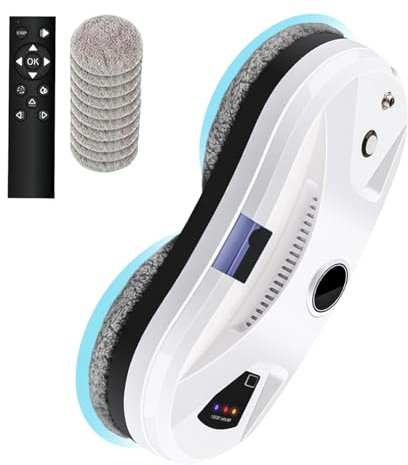 EagerMinds - Robot limpiador de cristales (5600 PA), sistema de seguridad, para todas las superficies lisas, con 10 paños para todas las superficies lisas (B)
