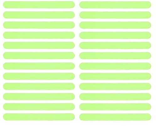 Wjelet 24PCS Glow In The Dark Anti Slip Tape Luminous Strips Non Skid Stair Treads Self Adhesive Waterproof Safety Stickers for Steps Bathtub Ladder Grip Staircase Flooring（2X20cm）