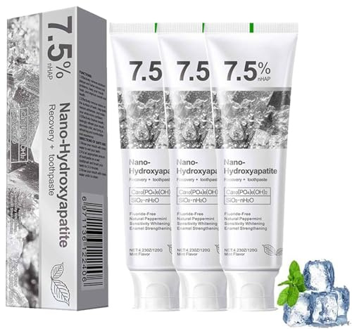 2025 Neu 7.5% Nano Hydroxylapatit Zahnpasta,Hydroxyapatite Toothpaste for Enamel Protection, for Sensitive Teeth, Whitening, Mint Flavor, for Adult Oral Care (3)