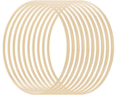 WOPPLXY 10 Stück Holzringe zum Basteln 30cm, Holzring 30cm, Dekoringe zum Hängen für DIY Handwerk, Hochzeit Kranz Decor, Dreamcatcher