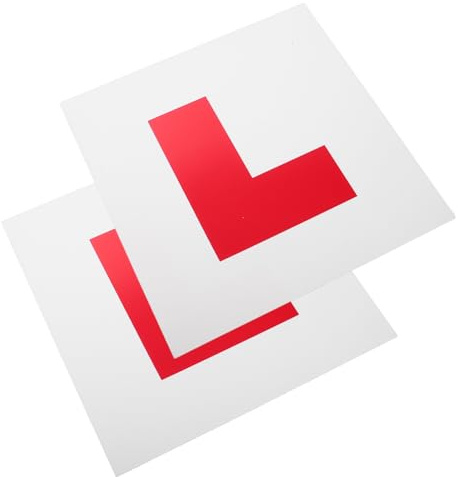 SWOOMEY 2pcs Magnetic l Plates for Learner Drivers 17.8x17.8cm Car Stickers Essential Auto Accessories for New Drivers