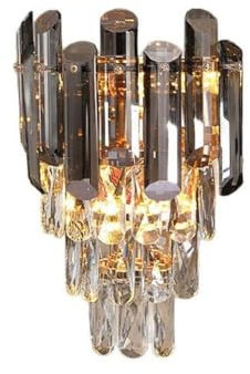 EOEO Innen Kristall Wandleuchte E14 Vintage Crystal Wandlampe 3 Farbtemperatur Dekoration Wandleuchten Dimmabel Minimalistische Nachttischleuchte fur Restaurant Schlafzimmer Wohnzimmer Arbeitszimmer