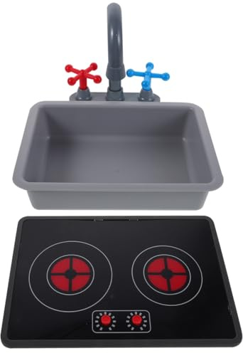 Toddmomy KinderküChe ZubehöR: Simulierter Kleiner Induktionsherd Mit Ersatz Wasserhahn FüR Kleinkinder SpielküChe ZubehöR