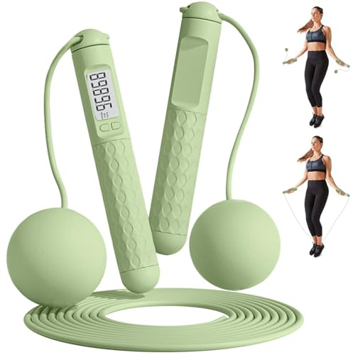 Corde à Sauter Sans Fil Intelligente avec Compteur, Corde a Sauter Sans Fil Sport, Poignées Antidérapantes Jump Rope Réglable pour Fitness Adulte,Enfant