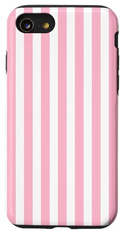 Hülle für iPhone SE (2020) / 7/8 Handyhülle rosa und weiß gestreift Streifen