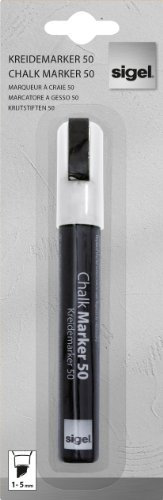 SIGEL GL181 Kreidemarker weiß, Keilspitze 1-5 mm, abwischbar