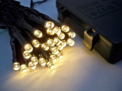 50 Warm White LED Outdoor Waterproof Battery 8 Multi-Function String Lights with Timer 5M Length Party Fairy Christmas