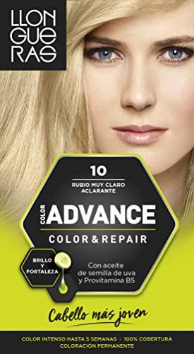Llongueras Color Advance Tinte Pelo Mujer Coloración Permanente Color Intenso Hasta 5 semanas - Tono 10 Rubio Muy Claro Aclarante