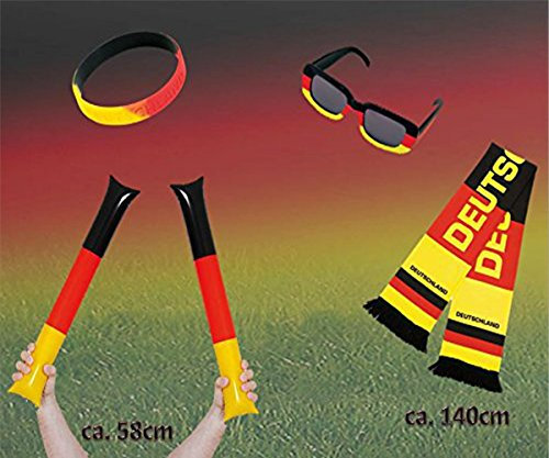KarnevalsTeufel.de Fan Set, 4-TLG. Deutschland, EM, WM, Fußballparty, Germany, Fanartikel