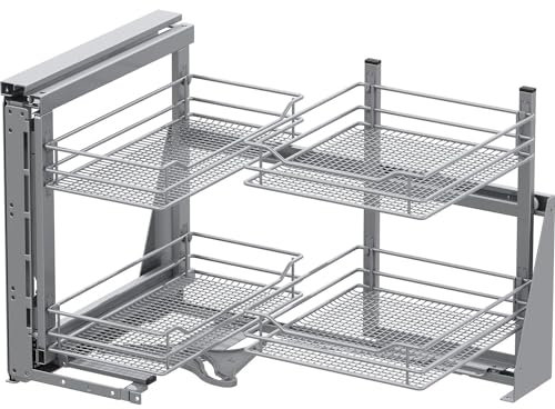 Vauth Sagel Eckschrank Beschlag Cor Fold | Schwenkbeschlag Korbvariante | links, Stahl silberfarbig