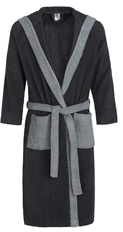 HOMELEVEL Albornoz Hombre Ducha - Albornoz de Mujer/Hombre de Rizo con Capucha 100% Algodón - Tallas M a 6XL - Suave Absorbente y Unisex - Lavable a Máquina