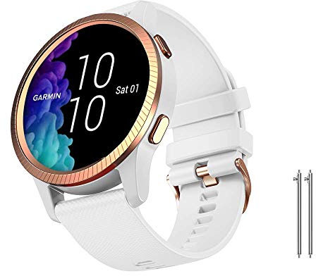 NotoCity Armband für Garmin Vivoactive 3/5, Forerunner 245/645 Music, Venu/Venu SQ/Venu 2 Plus, Vivomove/HR Uhrenarmband 20mm für Huawei Watch GT2 42mm, Armband für Garmin Approach S40(S, Weiss)