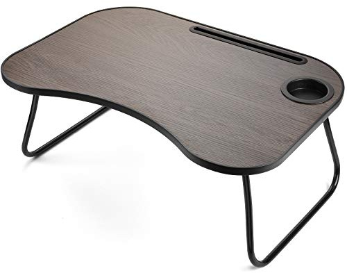 HUANUO Folding Laptop Desk for Bed with Tablet Slot and Cup Holder, Multifunctional Table for 17 Inch Laptop