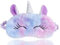 Laahoem Tierschlaf Augenmaske Nette lustige 3D Weiche Flauschige Cartoon Augenmaske Zum Schlafen Reisen Atmungsaktive Lidschattenmaske Kinder Erwachsene Frauen Buntes Einhorn Hell Lila
