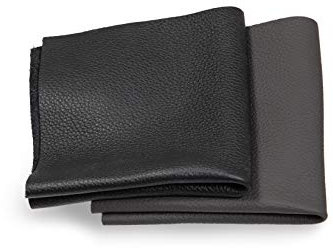 Lederstücke - Variierende Lederbündel in verschiedenen schwarzen Farbtönen, Leder Zuschnitt, Extra Große Stücke, Hochwertig zum Nähen, Lederverarbeitung, Basteln, Beziehen, Deko, 0,5Kg - min. DIN A2