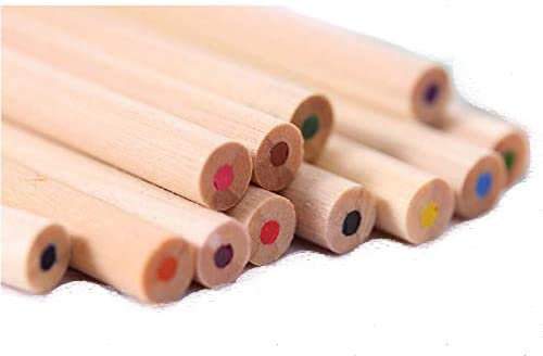 Holz-Buntstifte, 6 Farben, Naturholz, vorgespitzte Buntstifte mit Spitzer, Mischstift für Erwachsene, Kinder, Künstler, Malerei