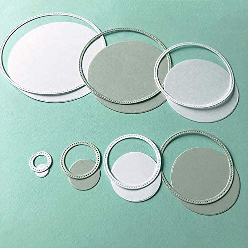 YunTrip Kreisförmige Stanzformen für Kartenherstellung, genähte Bordüre, Metall-Stanzformen, Scrapbooking, Prägung, Papierkarten, Alben, dekorative Bastelarbeiten für Grußkarten/Einladungen