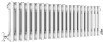 Traditional 2 Column Central Heating Radiator Horizontal Rads Cast Iron Style White 300x1010mm