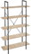 tectake Bücherregal mit 5 Ebenen, stabiles Standregal, Industrial Design, schwarzer Metallrahmen, Vintage Regal aus Holz, 106 x 34,5 x 179,5 cm (Industrial Holz hell, Eiche Sonoma)