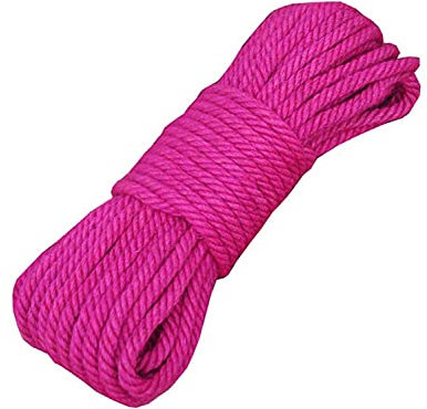 Fendawn Strive Cuerda de cáñamo natural de yute para decoración de manualidades, 6 mm x 20 m, color rosa