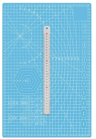 TEN-HIGH A3 Selbstheilende Schneidematte,Blau 2mm dick,Bastelunterlage 45cm x 30cm,mit Stahllineal