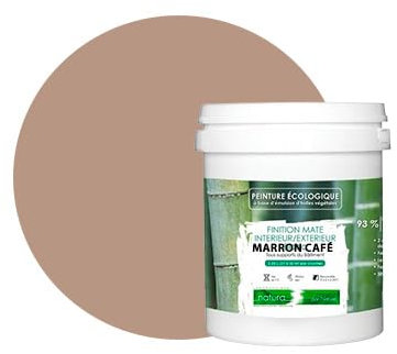 BOX DECO COULEURS Peinture naturelle écologique intérieur extérieur aspect mat Natura - 1L, Marron Café